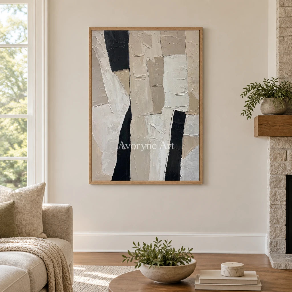 Aster Turn: Neutral Block Abstract — villa wood