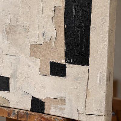 Aster Marsh: Neutral Block Abstract — detail easel