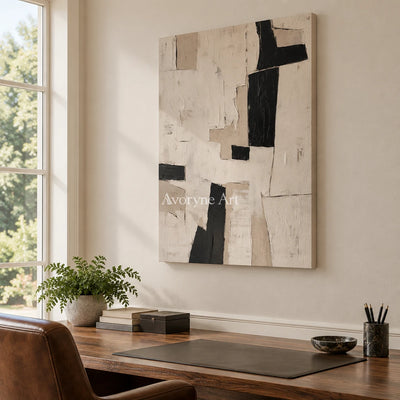 Aster Marsh: Neutral Block Abstract — office frameless