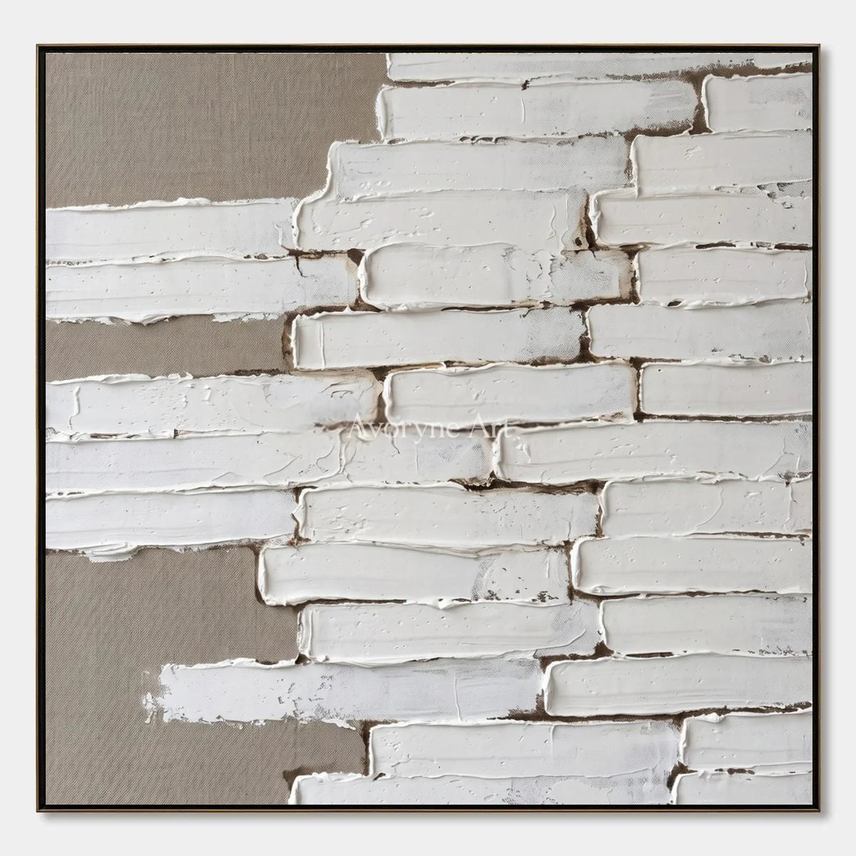 Misted Gesture, hand-painted neutral block relief wall art by Lukas Meyer