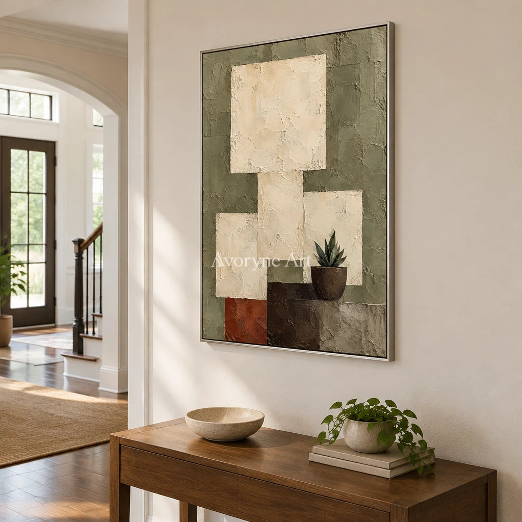 Sage Alcove: Neutral Botanical Still Life Art — entry silver