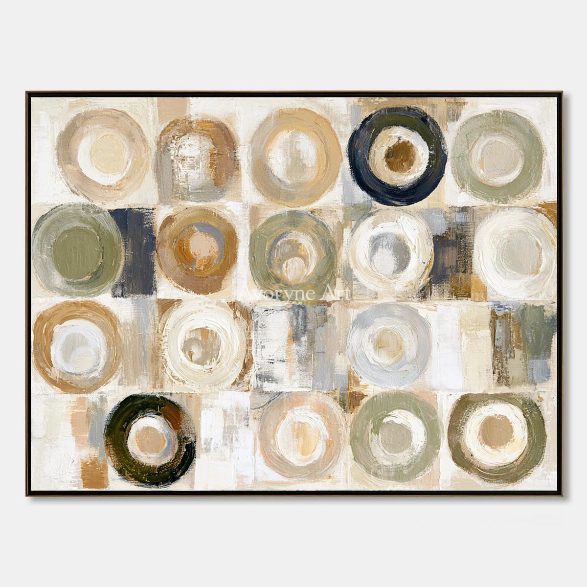 Ivory Gentle Passage: Neutral Circle Grid — primary