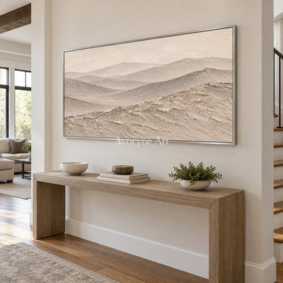 Dune Reverie: Neutral Desert Landscape Wall Art — entry silver