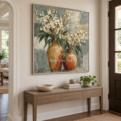 Pottery and Petals: Neutral Floral Still Life — entry silver