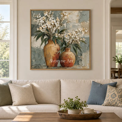 Pottery and Petals: Neutral Floral Still Life — villa wood