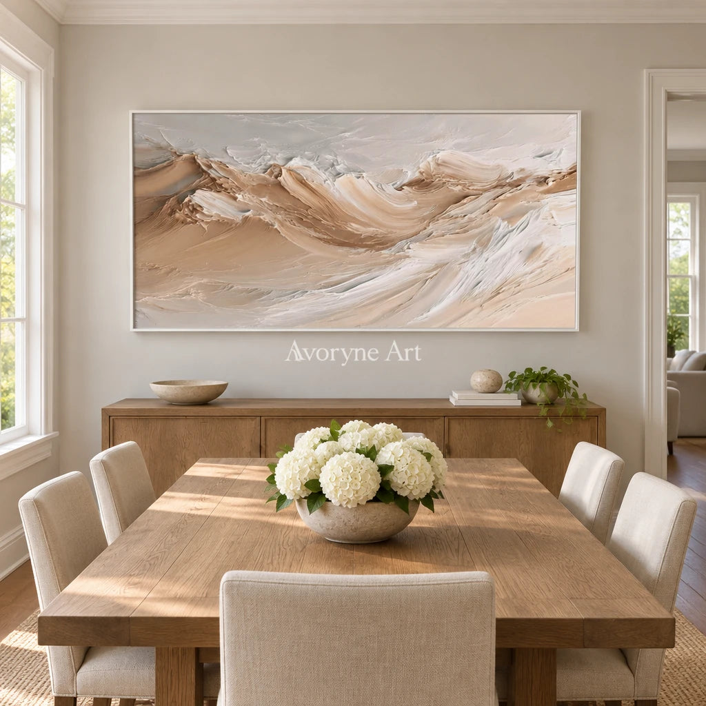 Aster Dune: Neutral Flow Relief — dining white