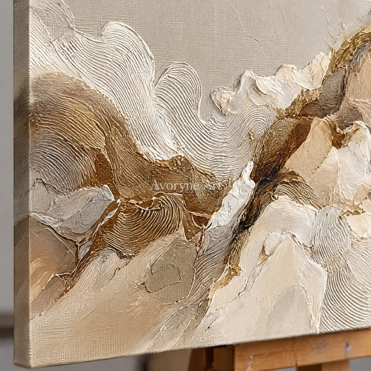 Aster Grain: Neutral Flow Relief — detail easel