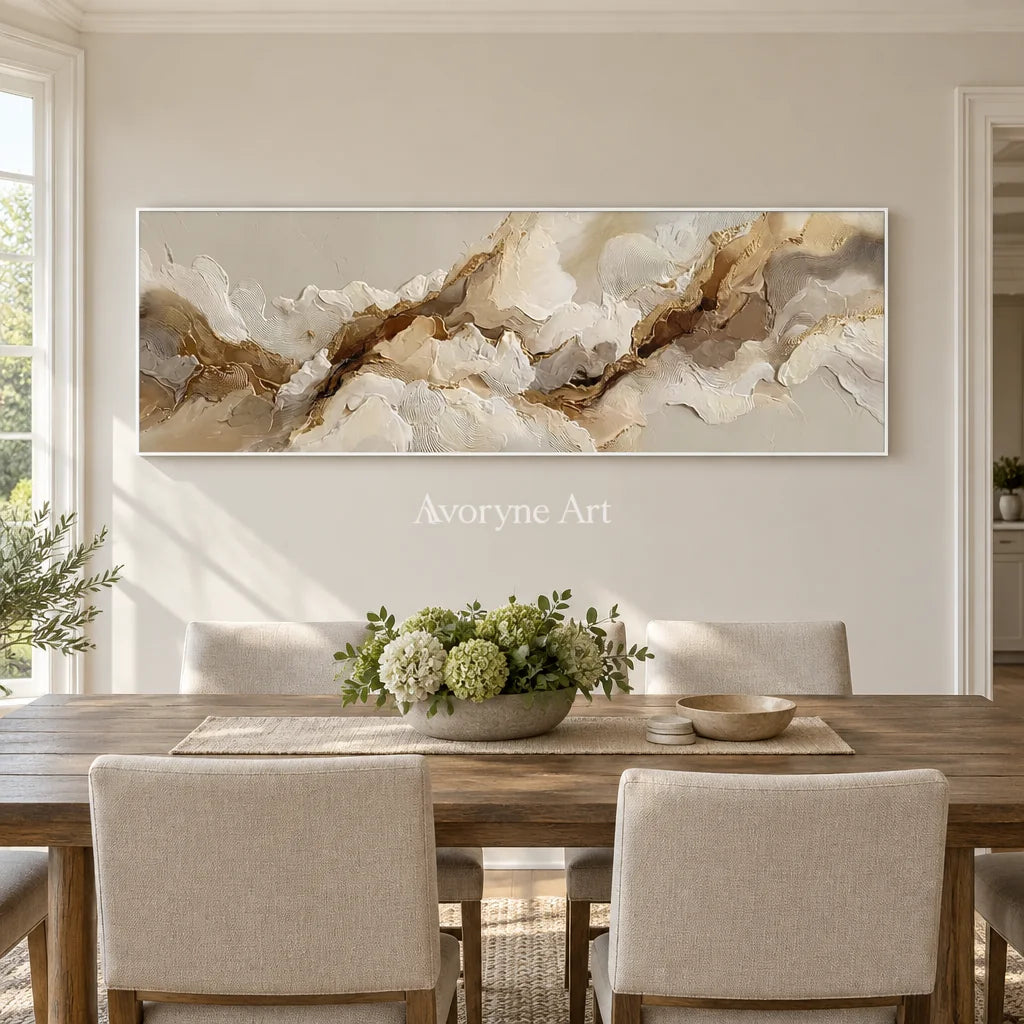 Aster Grain: Neutral Flow Relief — dining white