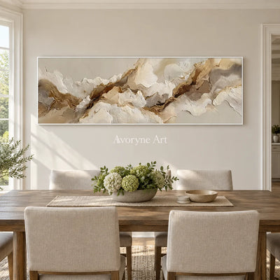 Aster Grain: Neutral Flow Relief — dining white