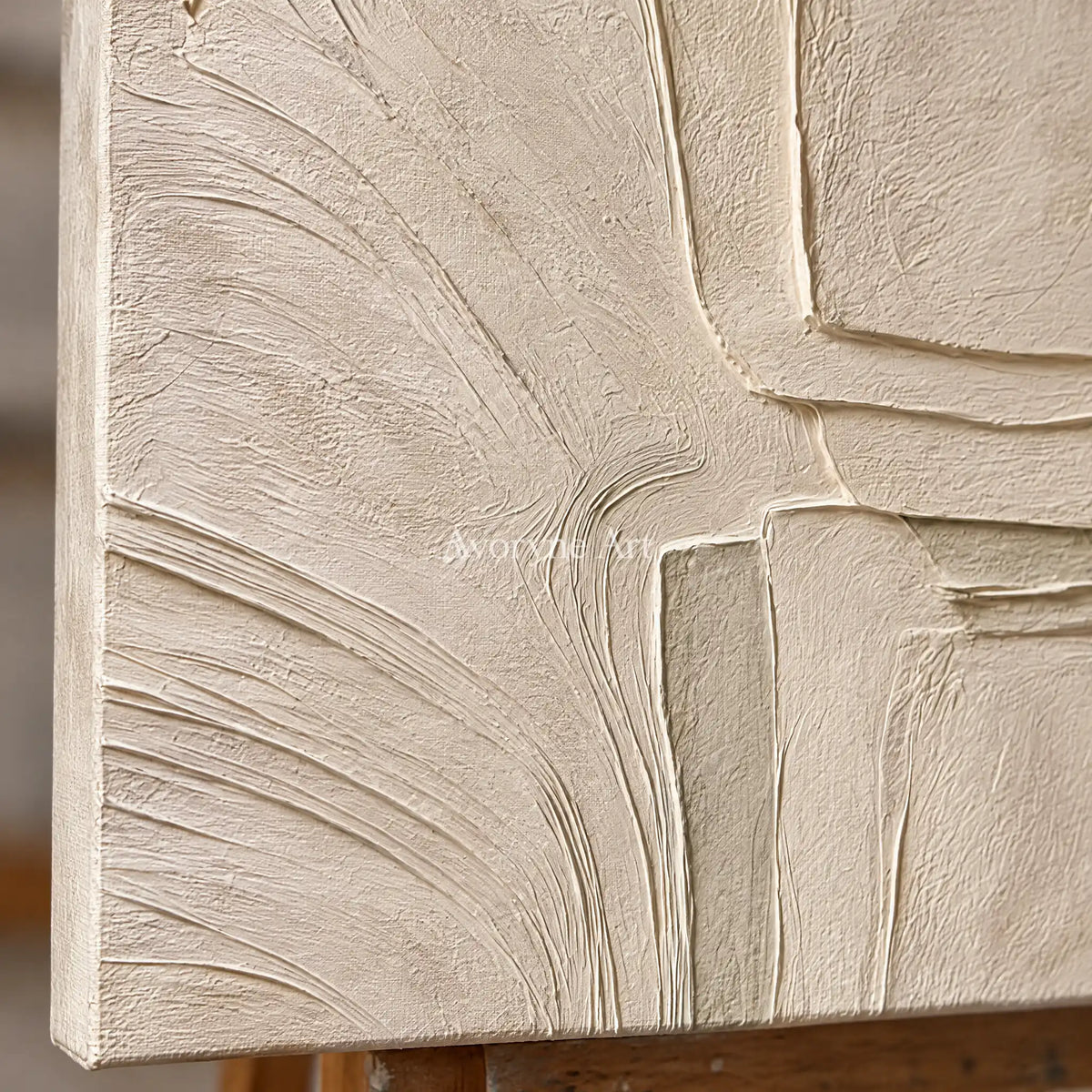 Aster Furrow: Neutral Fold Diptych — detail easel