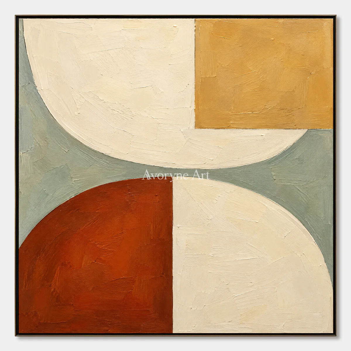 Arc and Ochre: Neutral Geometric Abstract Wall Art — primary