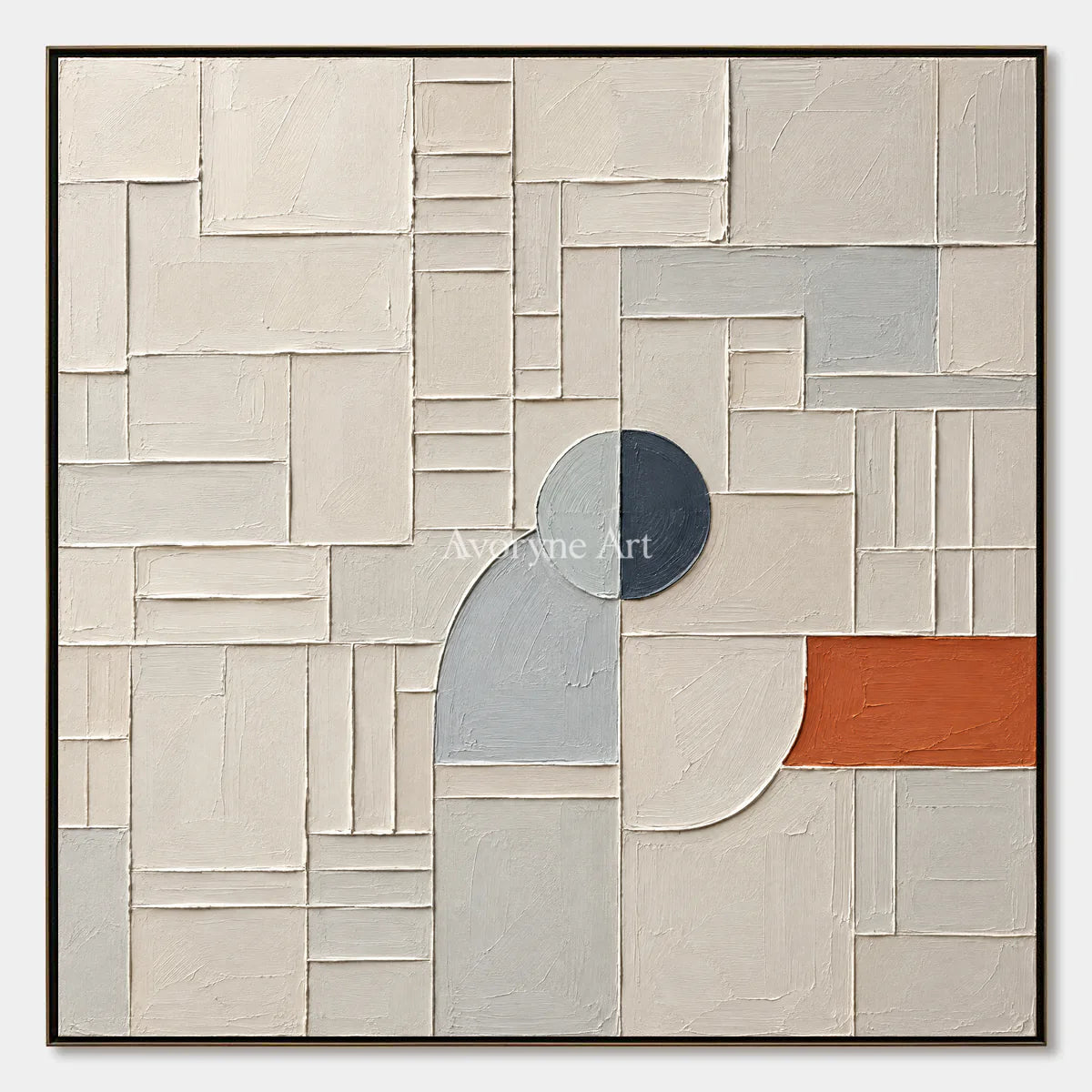 Arc Assembly: Neutral Geometric Grid Wall Art — primary