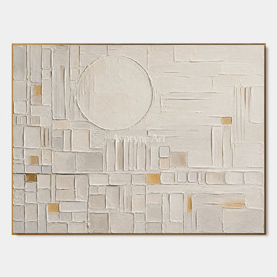 Ivory Blueprint: Neutral Geometric Relief Art — primary
