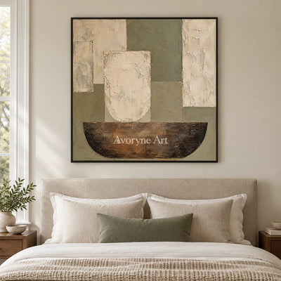 Earthen Vessel: Neutral Geometric Still Life — bedroom black