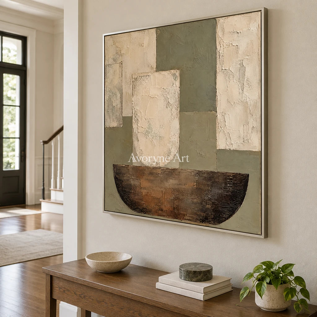 Earthen Vessel: Neutral Geometric Still Life — entry silver