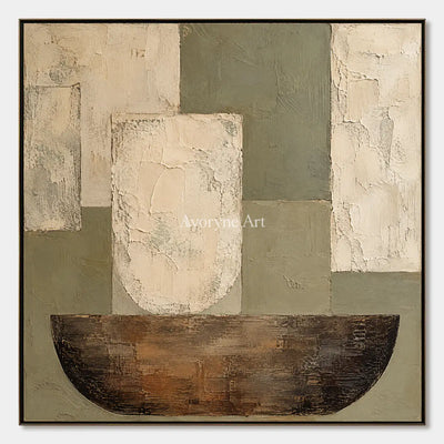 Earthen Vessel: Neutral Geometric Still Life — primary