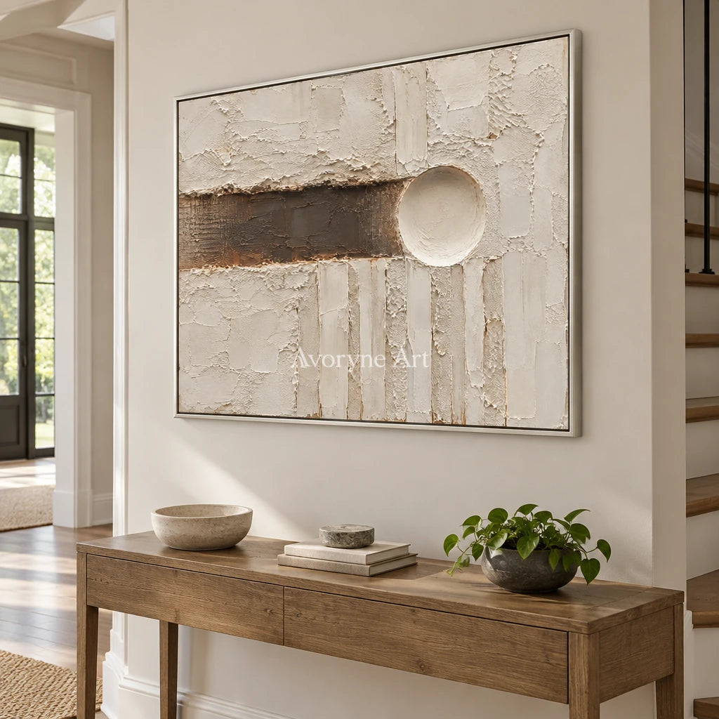 Earthen Interval: Neutral Geometric Texture Art — entry silver