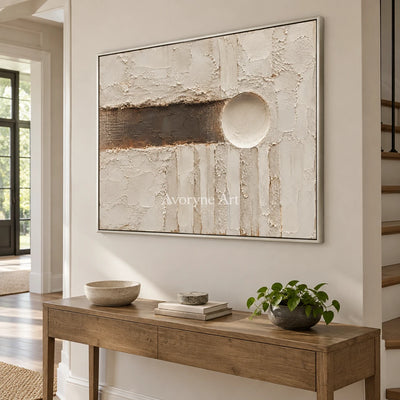 Earthen Interval: Neutral Geometric Texture Art — entry silver