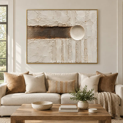 Earthen Interval: Neutral Geometric Texture Art — living gold