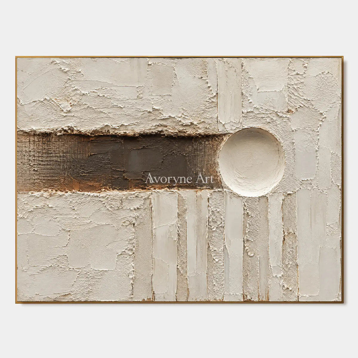 Earthen Interval: Neutral Geometric Texture Art — primary