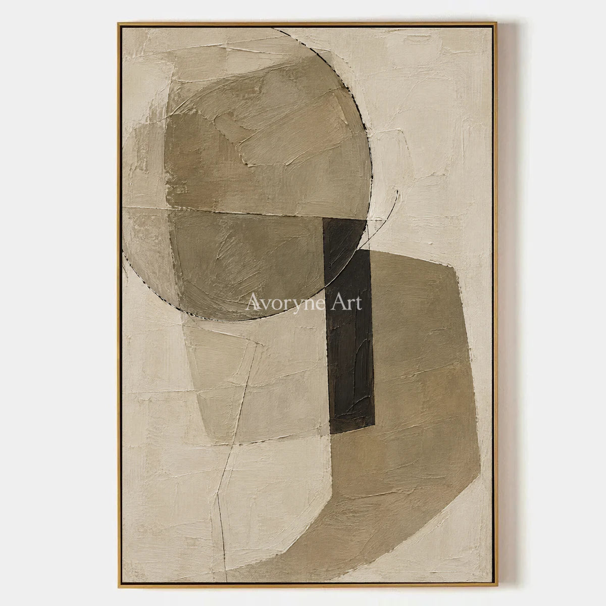 Umber Balance: Neutral Geometric Texture Art — primary