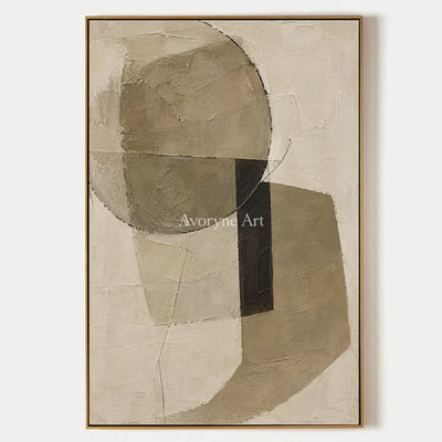 Umber Balance: Neutral Geometric Texture Art — primary