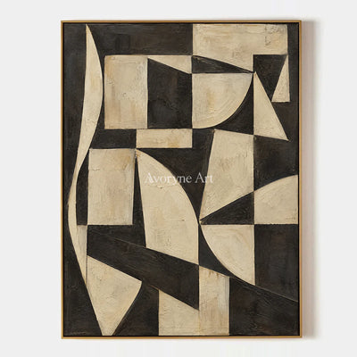 Worn Facets: Neutral Geometric Texture Wall Art — primary