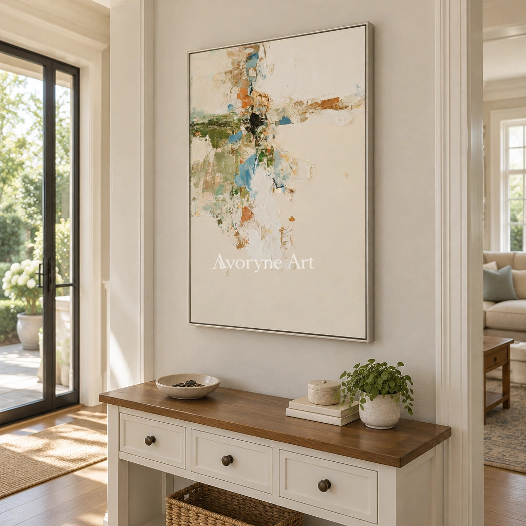 Ivory Winding Trace: Neutral Gesture Art — entry silver