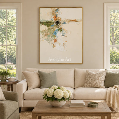 Ivory Winding Trace: Neutral Gesture Art — living gold