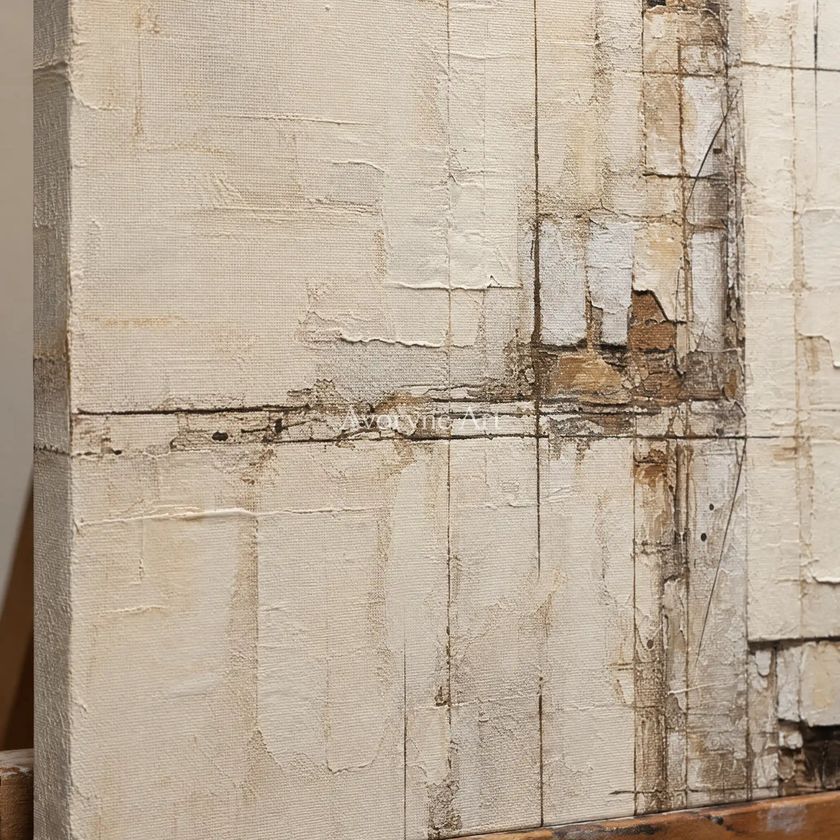 Aster Zephyr: Neutral Layered Abstract — detail easel