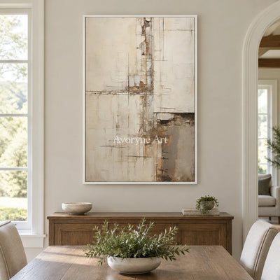 Aster Zephyr: Neutral Layered Abstract — dining white