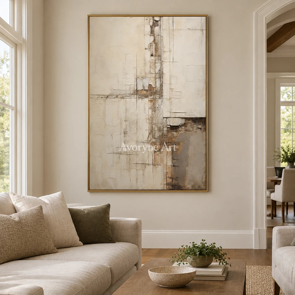 Aster Zephyr: Neutral Layered Abstract — living gold