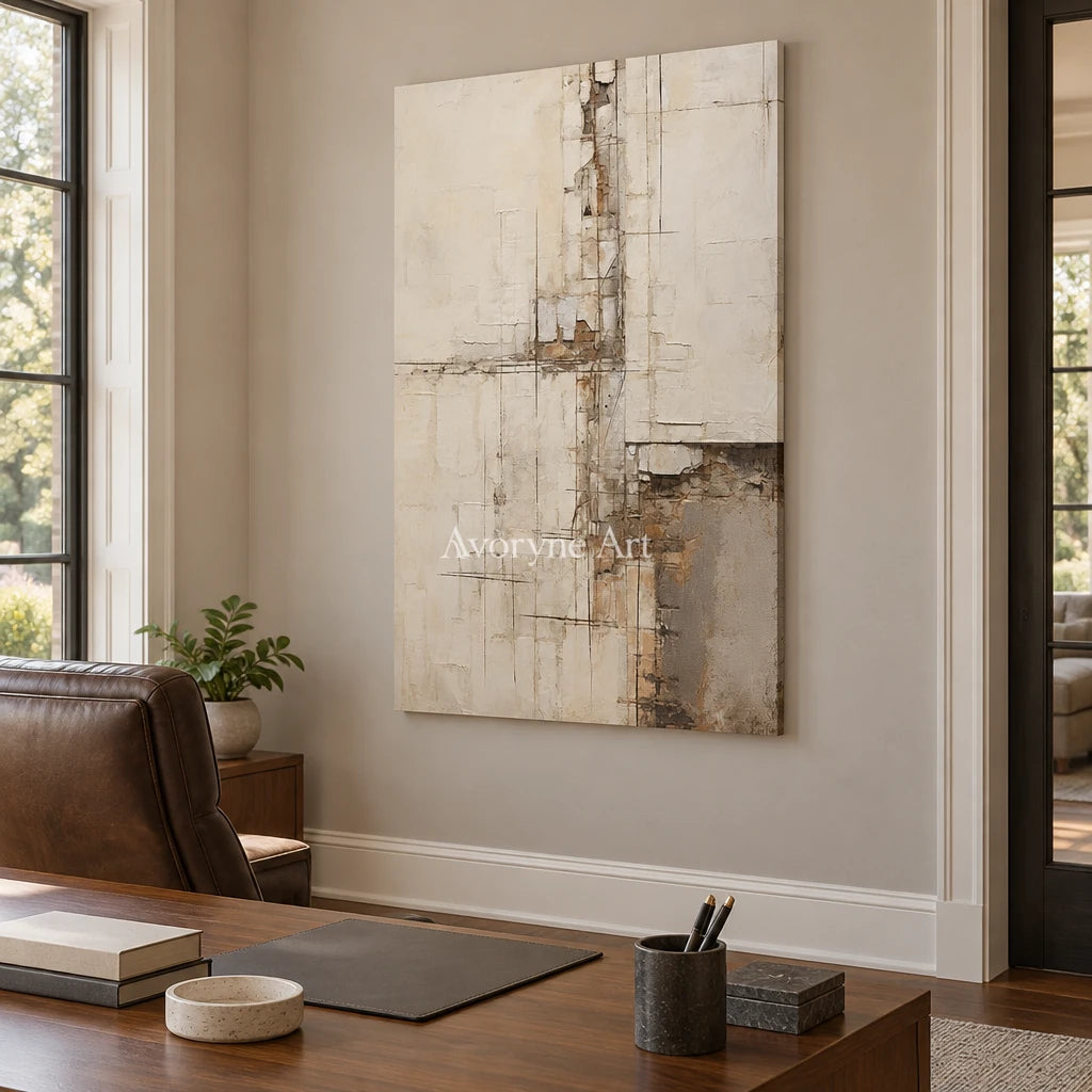 Aster Zephyr: Neutral Layered Abstract — office frameless