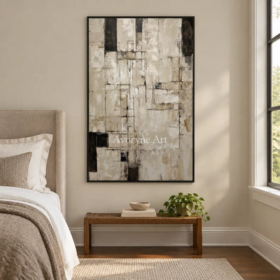 Aster Loom: Neutral Layered Abstract — bedroom black