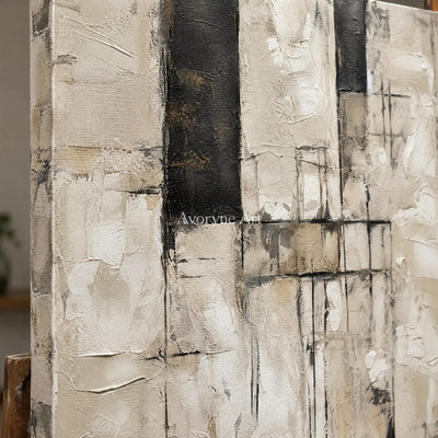 Aster Loom: Neutral Layered Abstract — detail easel