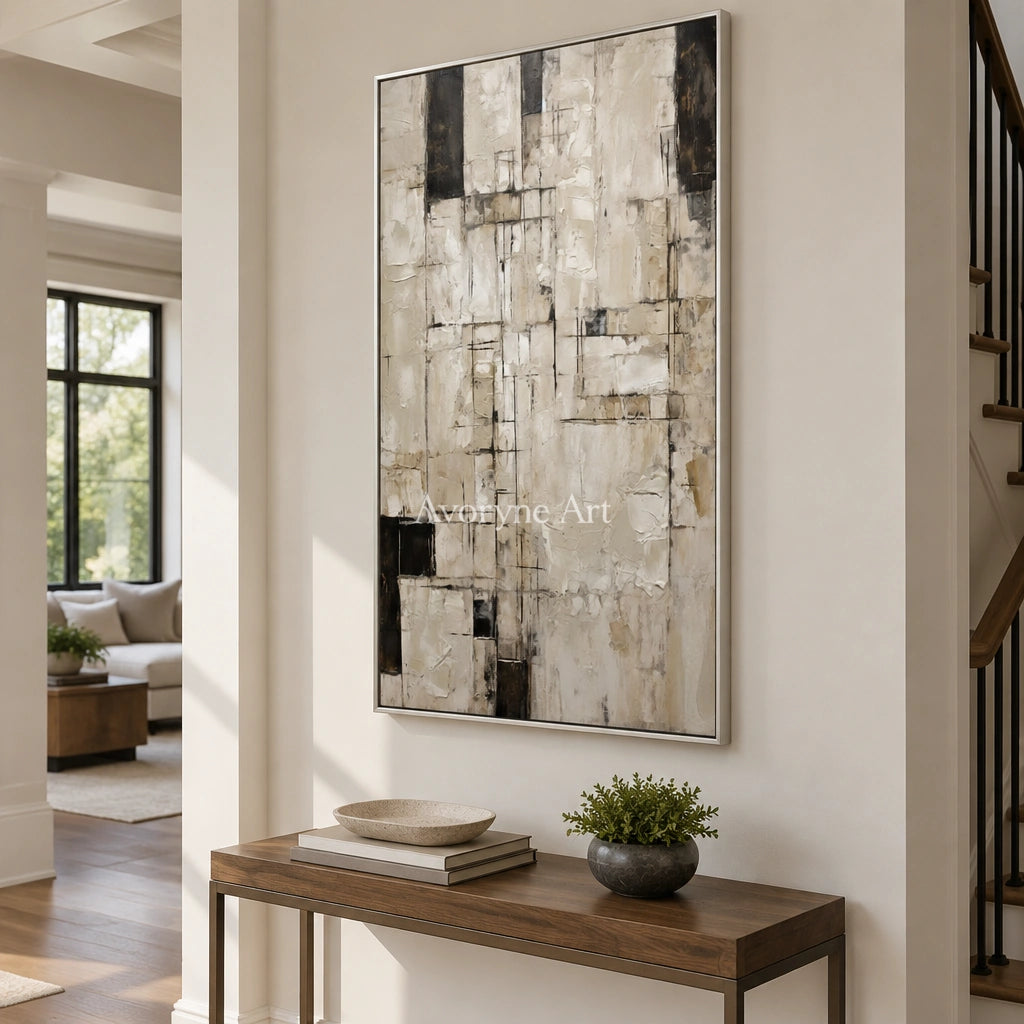 Aster Loom: Neutral Layered Abstract — entry silver