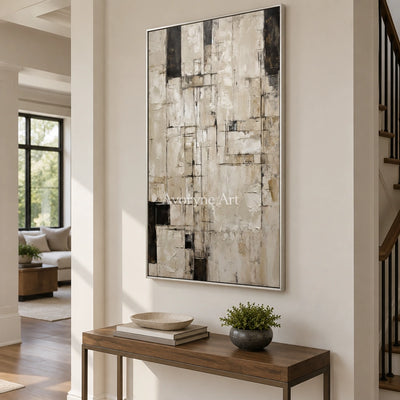 Aster Loom: Neutral Layered Abstract — entry silver