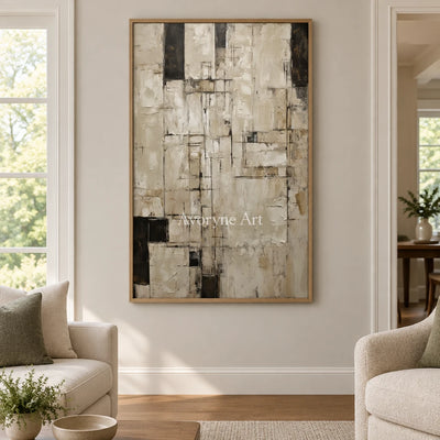 Aster Loom: Neutral Layered Abstract — villa wood
