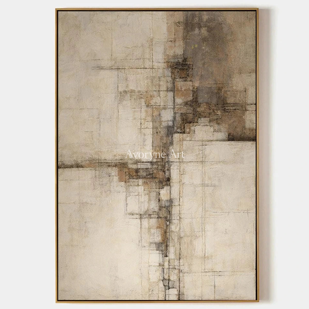 Aster Etching: Neutral Layered Abstract — primary