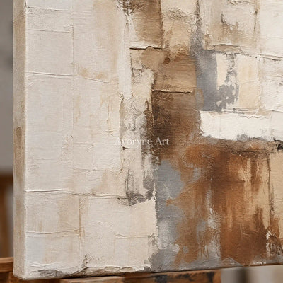 Aster Sable: Neutral Layered Abstract — detail easel