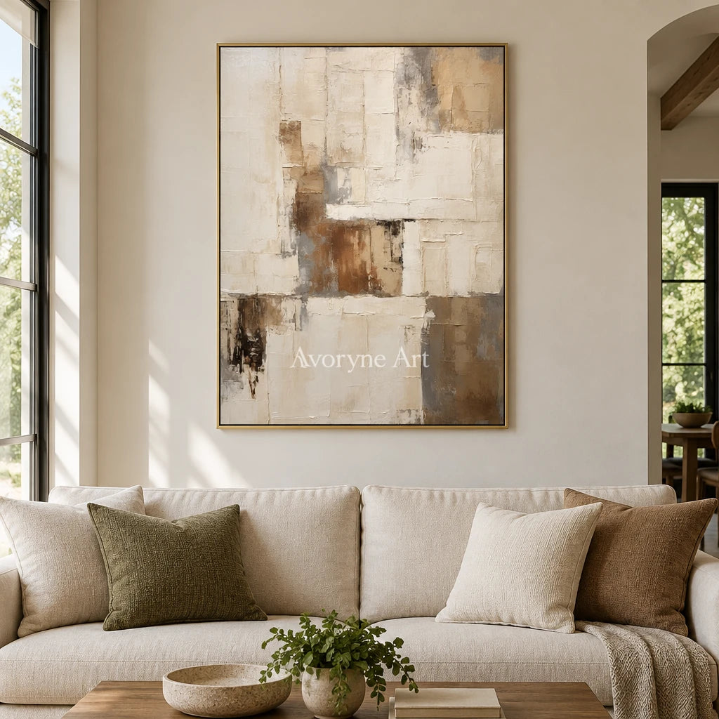 Aster Sable: Neutral Layered Abstract — living gold
