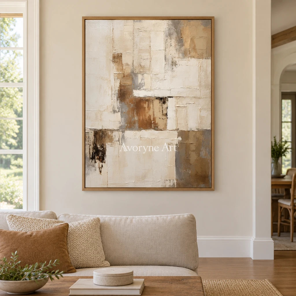 Aster Sable: Neutral Layered Abstract — villa wood