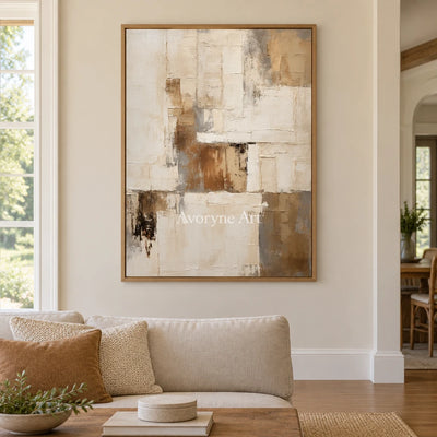 Aster Sable: Neutral Layered Abstract — villa wood