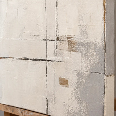 Aster Umber: Neutral Layered Abstract — detail easel