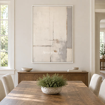 Aster Umber: Neutral Layered Abstract — dining white