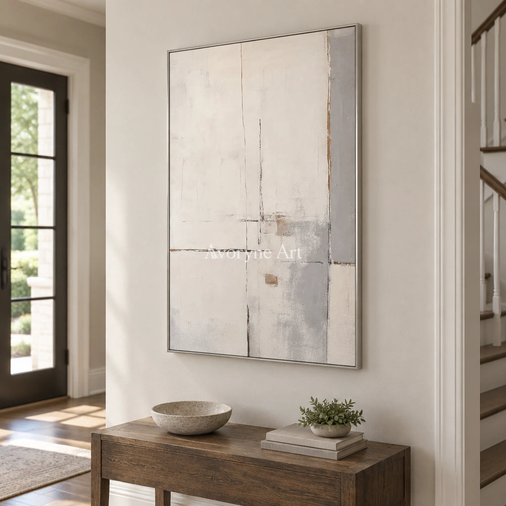 Aster Umber: Neutral Layered Abstract — entry silver