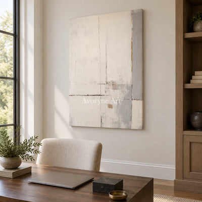 Aster Umber: Neutral Layered Abstract — office frameless