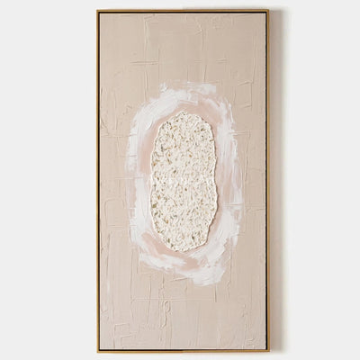 Weathered Rhythm, hand-painted neutral layered relief wall art by Lukas Meyer