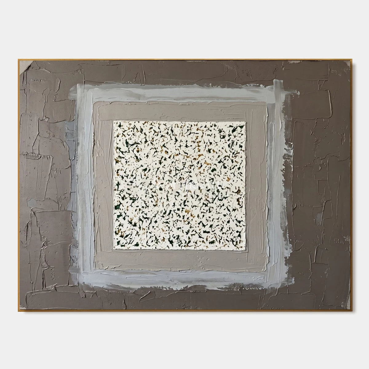 Weathered Drift, hand-painted neutral layered relief wall art by Lukas Meyer