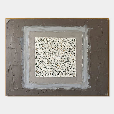 Weathered Drift, hand-painted neutral layered relief wall art by Lukas Meyer